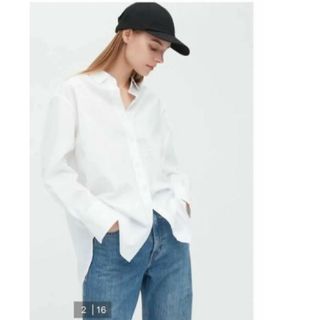 ユニクロ(UNIQLO)のUNIQLO　長袖コットンシャツ(シャツ/ブラウス(長袖/七分))