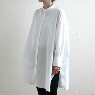 SETTO - 日本製　SETTO/セット　ミドルシャツ　ホワイト　ノーカラー