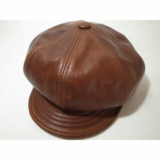 ニューヨークハット(NEW YORK HAT)のUSA製Vintage Leather Spitfireビンテージ加工レザーXL(キャスケット)