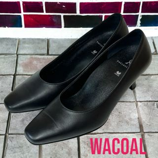 Wacoal - 美品　希少ワコールサクセスウォークスクエアパンプス　ブラック　2E 24