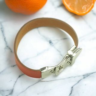 エルメス(Hermes)の◆HERMES　エルメス　ジャヴァ　素敵なオレンジレザーブレスレット　XS(ブレスレット/バングル)