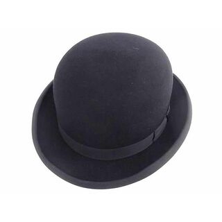 ■極美品■ LOOK&amp;CO. HATTERS ロックアンドコー ハッターズ リボン ハット 帽子 表記サイズ L ブラック系 AU1180(その他)