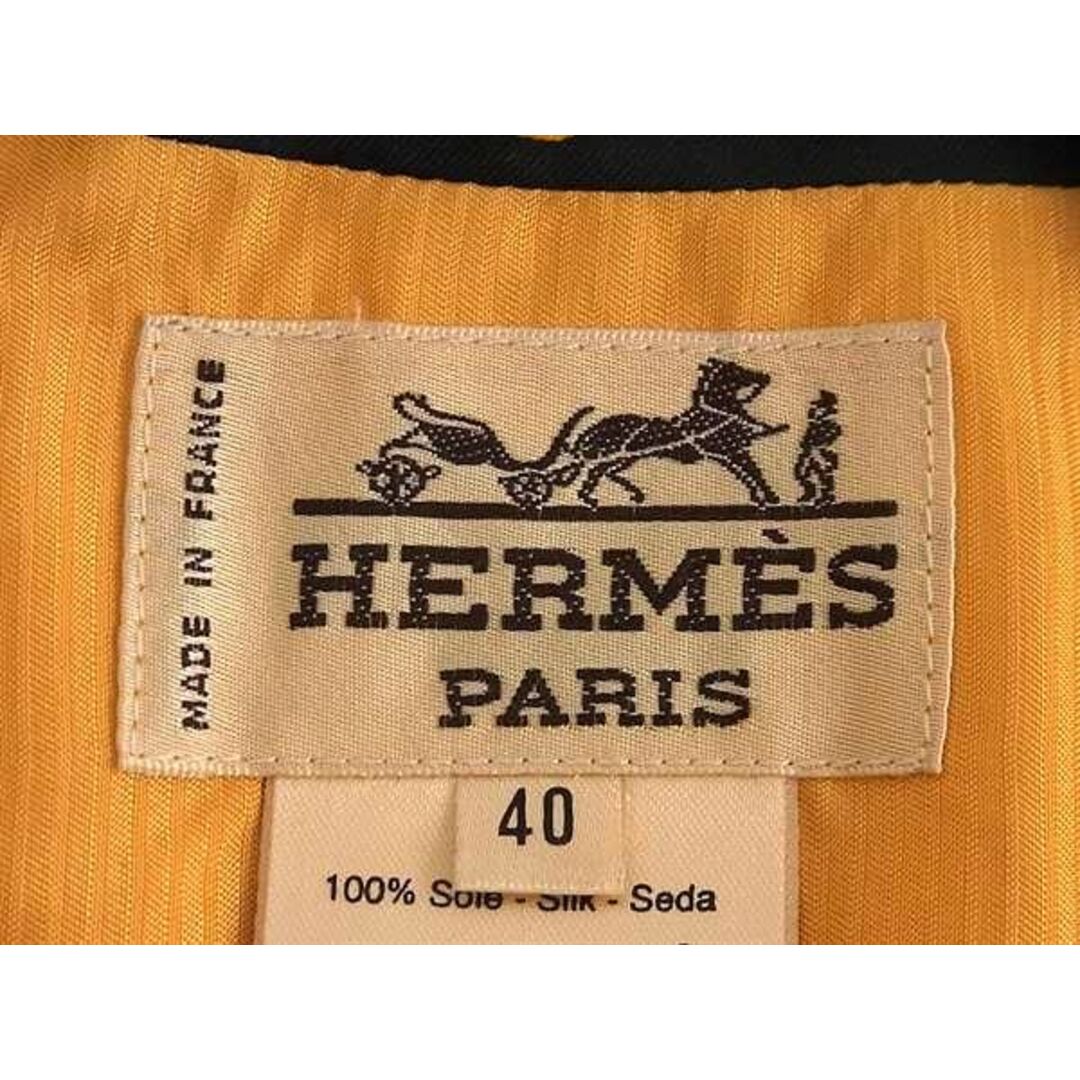 Hermes(エルメス)の■極美品■ HERMES エルメス LA danse 【バレリーナ ツイルレーヌ】シルク100% ベスト 表記サイズ40 洋服 イエロー系 AY0368 レディースのファッション小物(その他)の商品写真