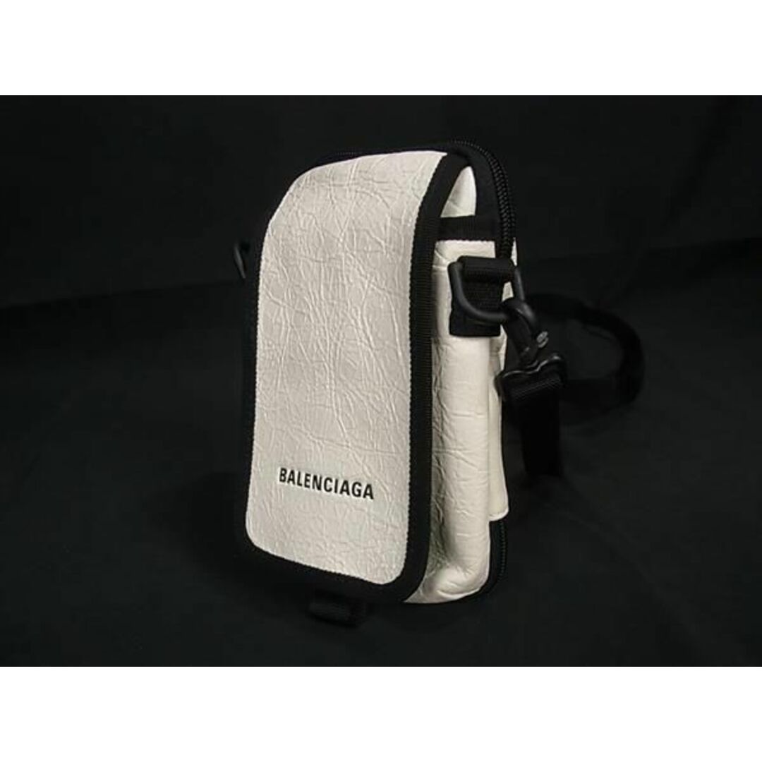 Balenciaga(バレンシアガ)の■極美品■ BALENCIAGA バレンシアガ 593329 エクスプローラー レザー ショルダーバッグ ポシェット アイボリー系×ブラック系 BG7707 レディースのバッグ(ハンドバッグ)の商品写真