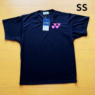 ヨネックス　半袖Tシャツ　SS　黒×ピンク　バックプリント　テニス　バドミントン