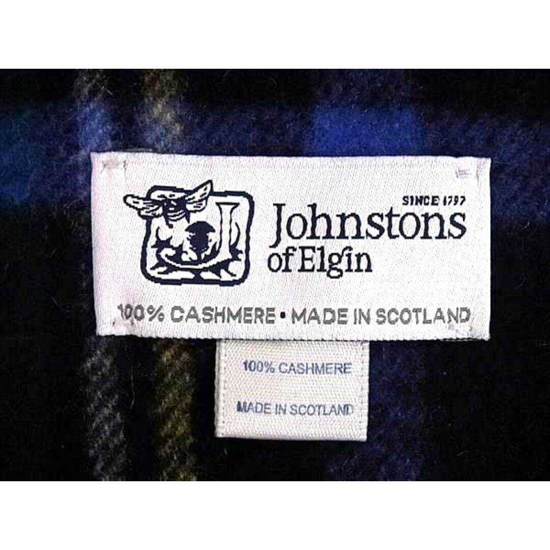 Johnstons(ジョンストンズ)の■極美品■ Johnstons ジョンストンズ カシミヤ100％ チェック柄 フリンジ マフラー 防寒具 レディース グリーン系×レッド系 AV8884 レディースのファッション小物(マフラー/ショール)の商品写真