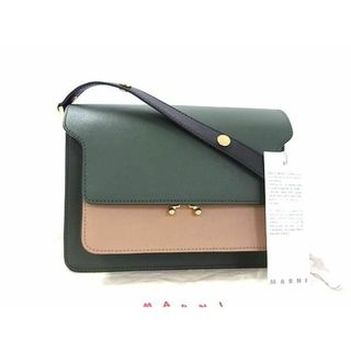 マルニ(Marni)の■新品同様■ MARNI マルニ トランク レザー クロスボディ ショルダーバッグ レディース グリーン系×ブラウン系 AW5607(その他)