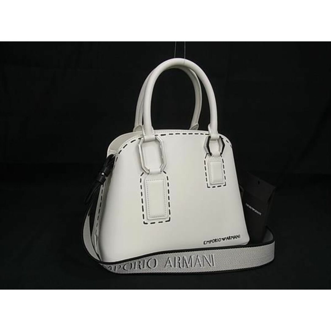 Emporio Armani(エンポリオアルマーニ)の■現行品■新品■未使用■ EMPORIO ARMANI エンポリオアルマーニ レザー 2WAY ハンドバッグ ショルダー クロスボディ ホワイト系 FA3893 レディースのアクセサリー(その他)の商品写真