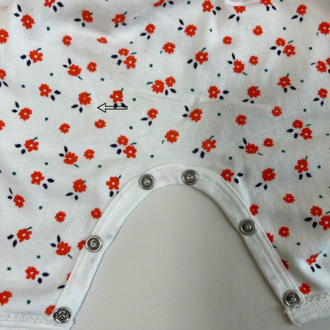 PETIT BATEAU(プチバトー)のプチバトー　ロンパース　花柄　3m/60㎝ キッズ/ベビー/マタニティのベビー服(~85cm)(ロンパース)の商品写真