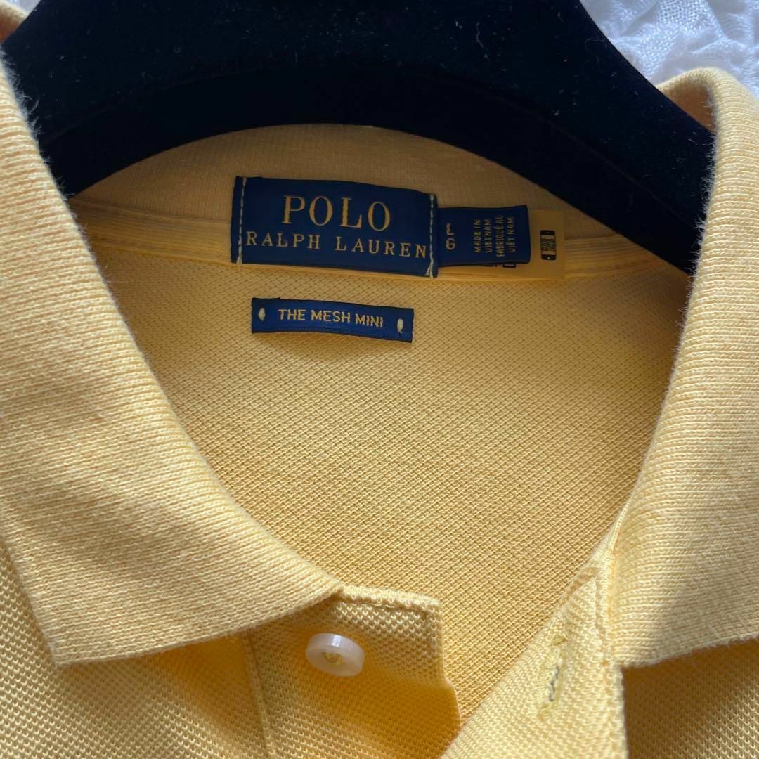 POLO RALPH LAUREN(ポロラルフローレン)のポロラルフローレンポニー ワンポイント メッシュミニ ポロワンピース　イエロー レディースのワンピース(ひざ丈ワンピース)の商品写真