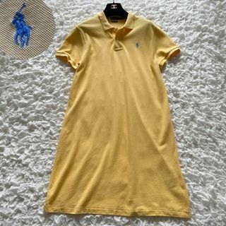 POLO RALPH LAUREN - ポロラルフローレンポニー ワンポイント メッシュミニ ポロワンピース　イエロー