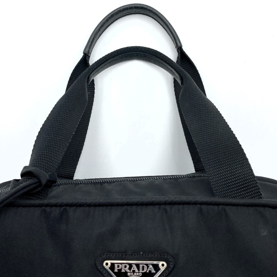 PRADA(プラダ)のプラダ ハンドバッグ 鍵付き ブラック ナイロン レディース トライアングルロゴ 三角ロゴ PRADA【中古】 レディースのバッグ(ハンドバッグ)の商品写真