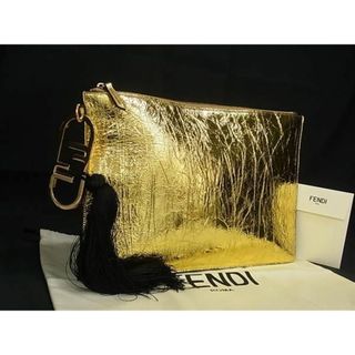 FENDI - ■新品■未使用■ FENDI フェンディ レザー タッセル チャーム クラッチバッグ セカンドバッグ 手持ちかばん ゴールド系 AW5135