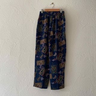 ヴィンテージ(VINTAGE)のvintageヴィンテージ昭和レトロ古着usedペイズリー模様ポリパンツ(カジュアルパンツ)