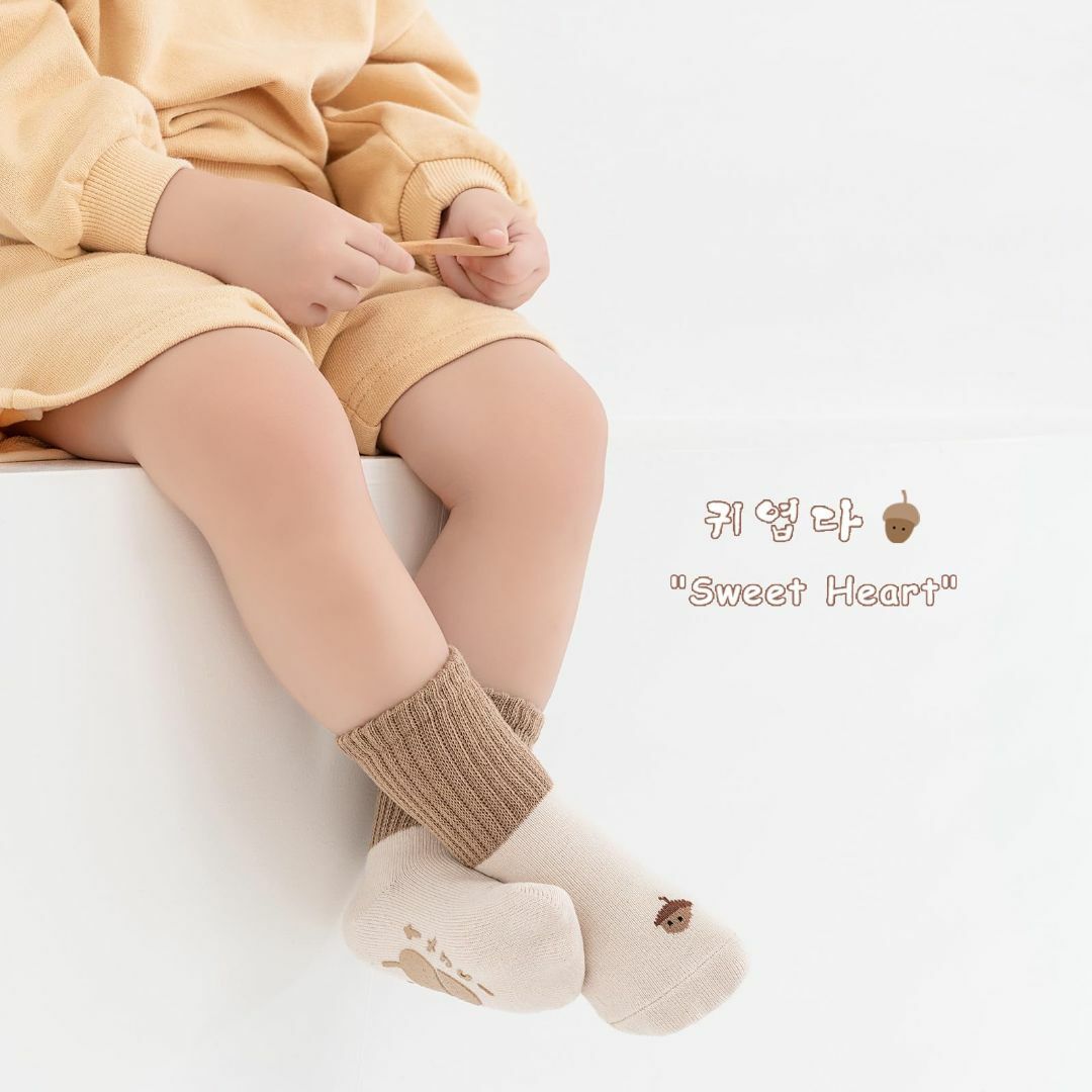 [HAYAHARU] 子供靴下 ベビーソックス 滑り止め付き かわいい 快適 0 キッズ/ベビー/マタニティのベビー服(~85cm)(その他)の商品写真