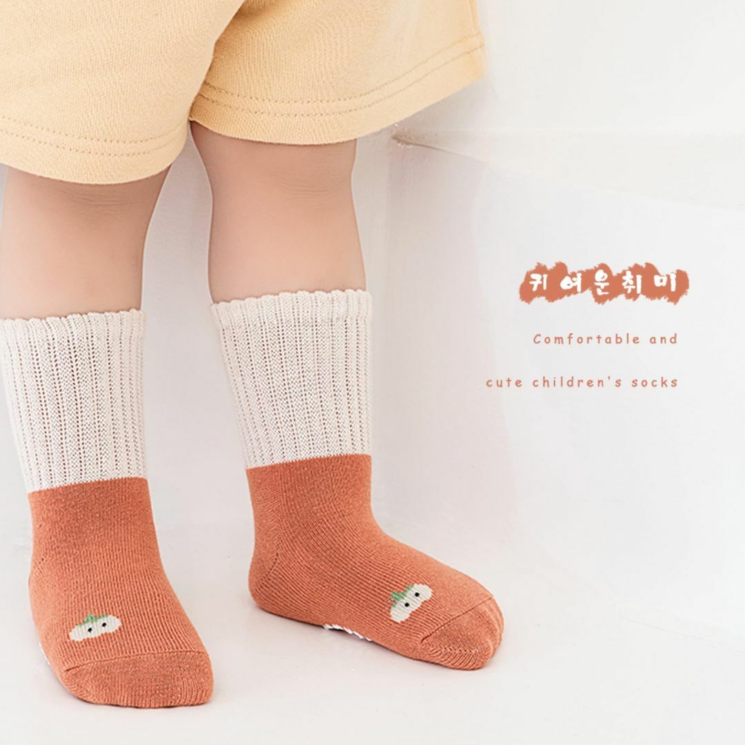 [HAYAHARU] 子供靴下 ベビーソックス 滑り止め付き かわいい 快適 0 キッズ/ベビー/マタニティのベビー服(~85cm)(その他)の商品写真