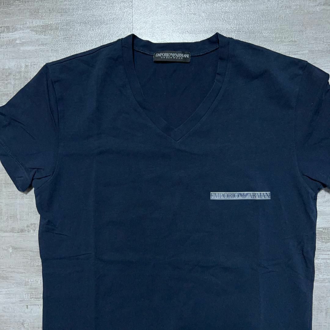 Emporio Armani(エンポリオアルマーニ)の美品 EMPORIO ARMANI エンポリオアルマーニ ロゴ ネイビー S メンズのトップス(Tシャツ/カットソー(半袖/袖なし))の商品写真