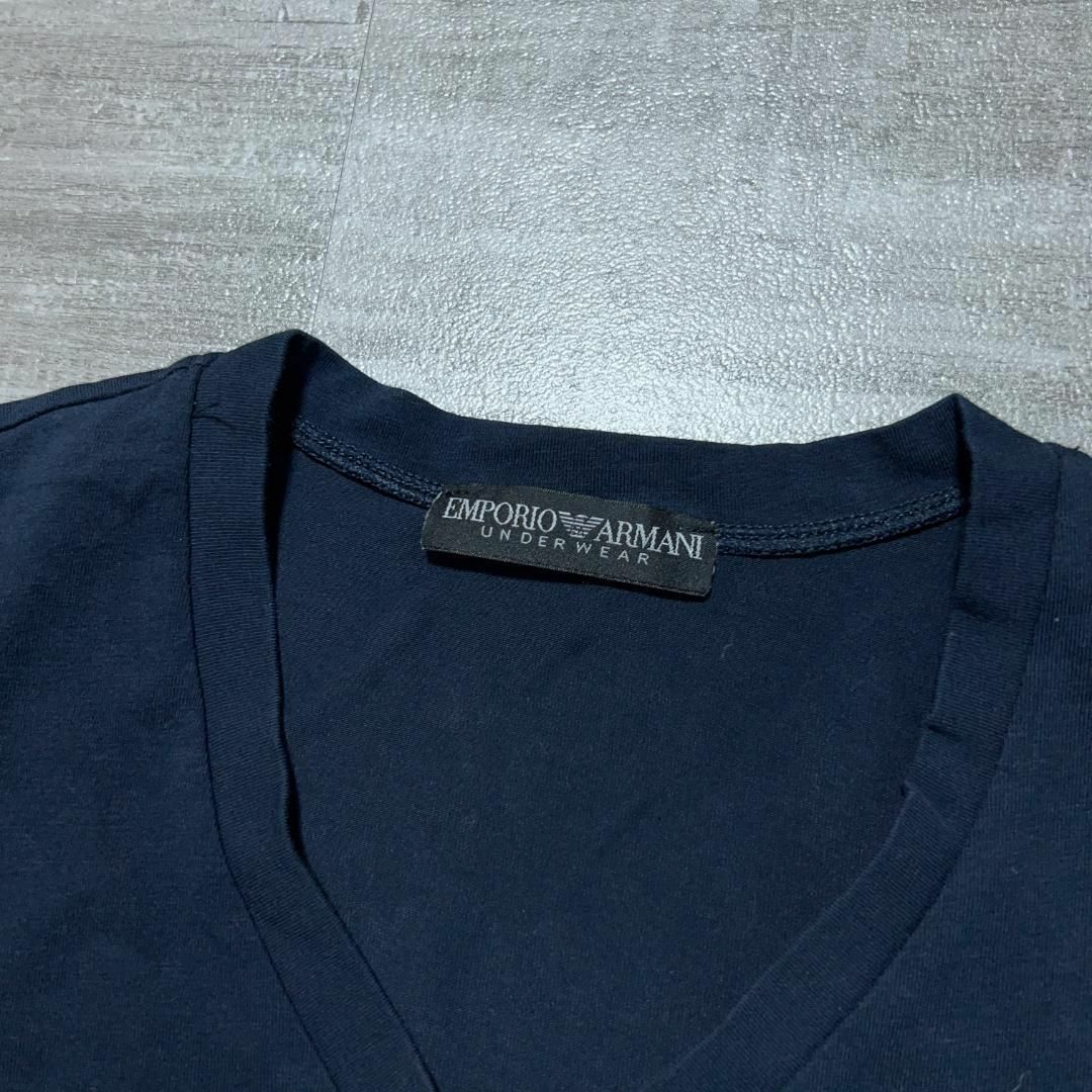 Emporio Armani(エンポリオアルマーニ)の美品 EMPORIO ARMANI エンポリオアルマーニ ロゴ ネイビー S メンズのトップス(Tシャツ/カットソー(半袖/袖なし))の商品写真