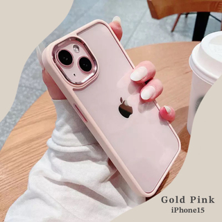 アイフォーン(iPhone)の【一番人気‼️】iPhoneケース ピンクゴールド シンプル 可愛い 韓国 15(iPhoneケース)