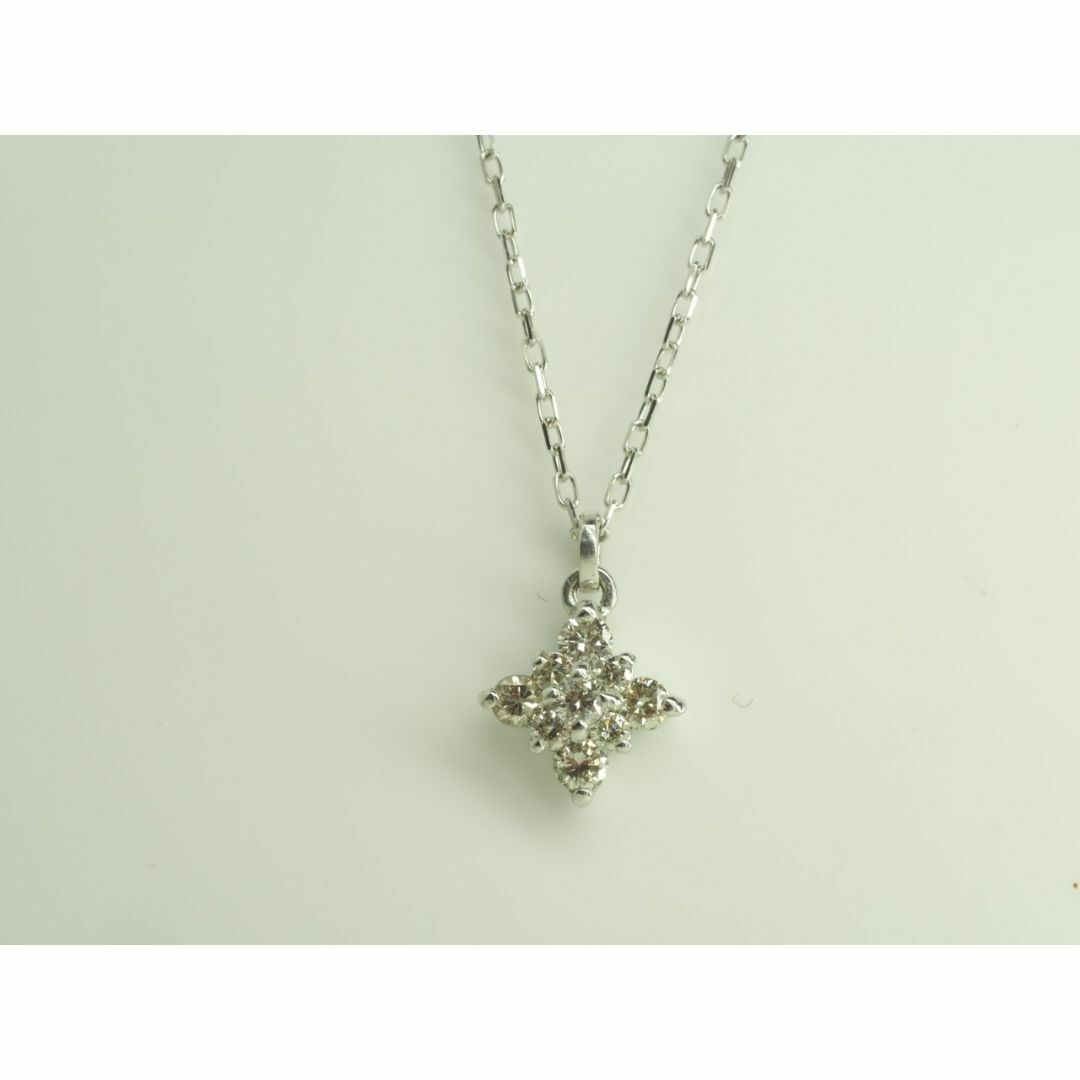 ◆組曲　可愛い天然ダイヤモンドネックレス　K18WG D0.16ct レディースのアクセサリー(ネックレス)の商品写真