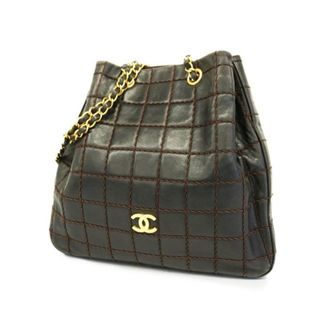 シャネル(CHANEL)の★SALE 【4hc2823】シャネル ショルダーバッグ/チョコバー/ワイルドステッチ/チェーンショルダー/ラムスキン/ブラック/ゴールド金具 【中古】 レディース(ショルダーバッグ)