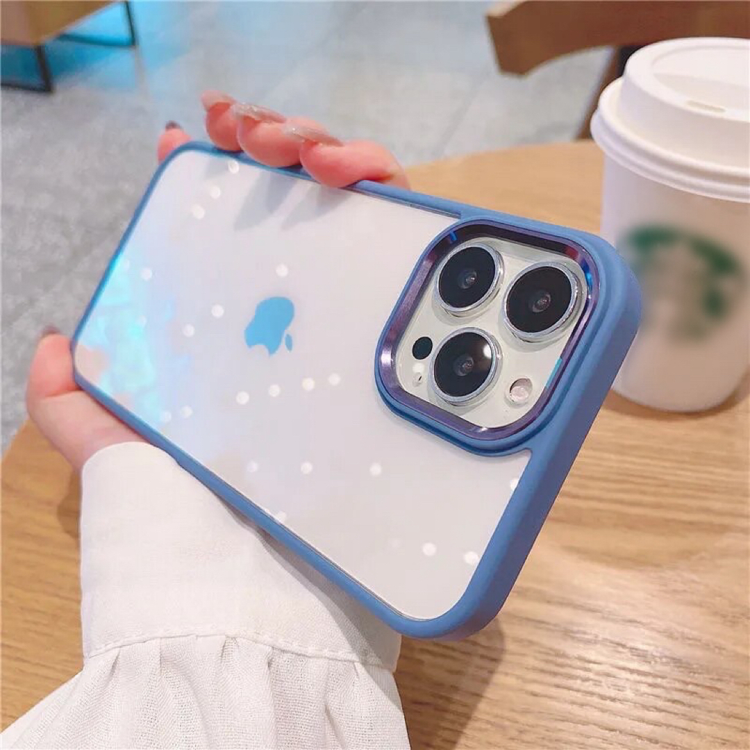 iPhone(アイフォーン)のiPhoneケース ライトブルー シンプル かわいい 韓国 15 スマホ/家電/カメラのスマホアクセサリー(iPhoneケース)の商品写真