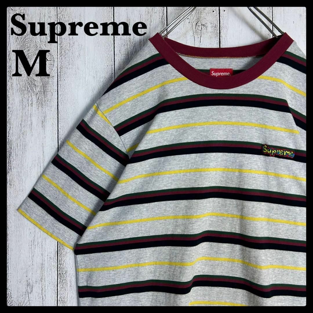 Supreme(シュプリーム)の【人気モデル】シュプリーム☆ワンポイント刺繍ロゴ入りボーダーTシャツ ゴンズ メンズのトップス(Tシャツ/カットソー(半袖/袖なし))の商品写真