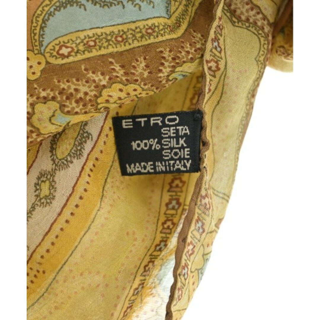 ETRO(エトロ)のETRO エトロ バンダナ・スカーフ - 黄x水色x茶等(総柄) 【古着】【中古】 レディースのファッション小物(バンダナ/スカーフ)の商品写真