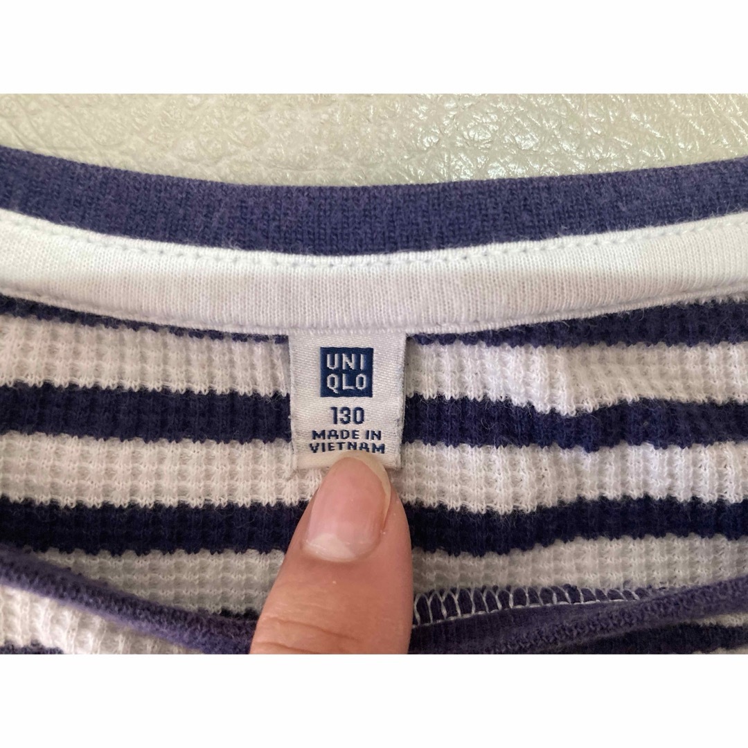 UNIQLO(ユニクロ)のUNIQLO ユニクロ キッズ ロンＴ 長袖 Tシャツワッフル  120 130 キッズ/ベビー/マタニティのキッズ服女の子用(90cm~)(Tシャツ/カットソー)の商品写真