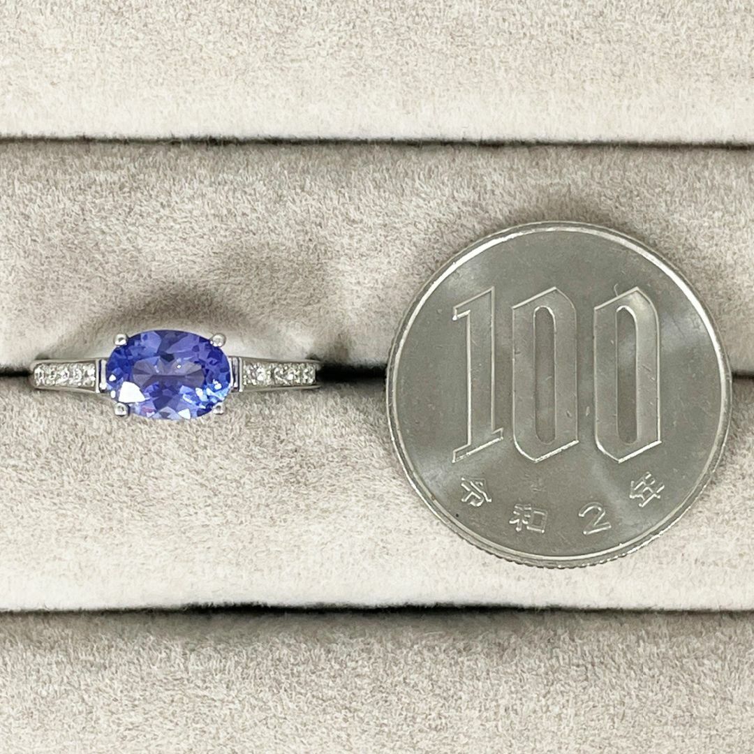 PT900 天然タンザナイト 1.01ct 天然ダイヤ 0.10ct リング レディースのアクセサリー(リング(指輪))の商品写真