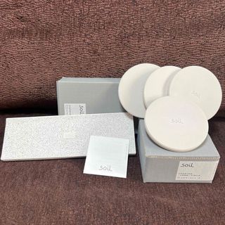ソイル(SOIL)の【新品】soil  珪藻土　コースター　4枚セット　ディスペンサー　トレー(その他)