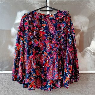 エイチアンドエム(H&M)の最終sale!! H&M フリル 花柄ブラウス(シャツ/ブラウス(長袖/七分))