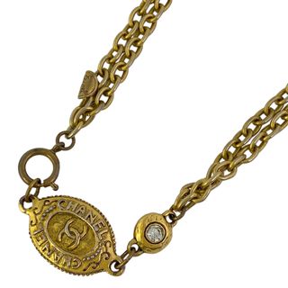 シャネル(CHANEL)の【在庫一掃】 シャネル ココマーク ダブル チェーン ネックレス GP 【中古】(ネックレス)