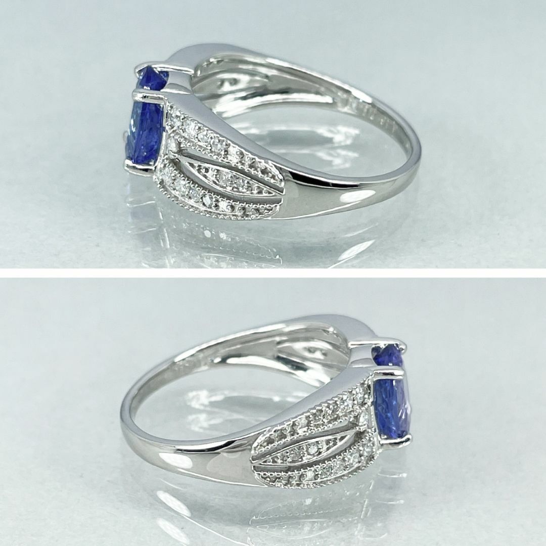 PT900 天然タンザナイト 1.26ct 天然ダイヤ 0.19ct リング レディースのアクセサリー(リング(指輪))の商品写真