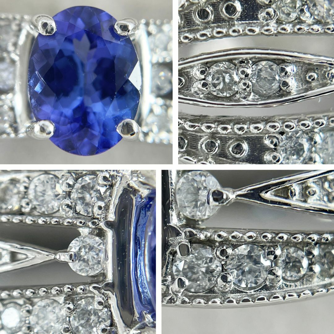 PT900 天然タンザナイト 1.26ct 天然ダイヤ 0.19ct リング レディースのアクセサリー(リング(指輪))の商品写真