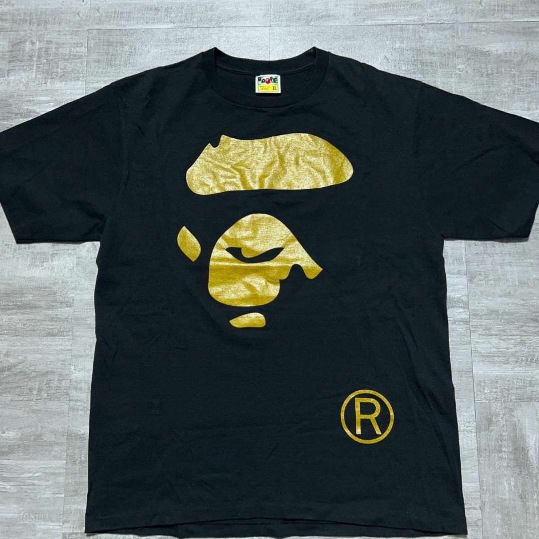 A BATHING APE(アベイシングエイプ)の美品 A BATHING APE ベイプ 大猿 ビッグロゴ Tシャツ XL 黒 メンズのトップス(Tシャツ/カットソー(半袖/袖なし))の商品写真