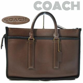 コーチ(COACH)のコーチ■ロゴ入りオールレザービジネスバッグ ブラウン メンズ ブリーフケース(ビジネスバッグ)