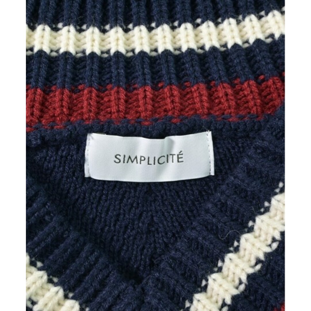 Simplicite(シンプリシテェ)のSimplicite シンプルシテ ニット・セーター F 紺 【古着】【中古】 レディースのトップス(ニット/セーター)の商品写真