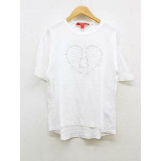 トミーヒルフィガー(TOMMY HILFIGER)の【夏物 新入荷】‡TOMMY HILFIGER/トミーヒルフィガー‡ハート刺繍カットソー/Tシャツ/半袖  ホワイト/白 レディース 6【中古】  夏  214042(Tシャツ(半袖/袖なし))