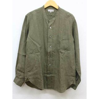 マーガレットハウエル(MARGARET HOWELL)の【春物 新入荷】‡MARGARET HOWELL/マーガレット・ハウエル‡2021年製/SHIRTINGLINEN/カラーレスシャツ/長袖 カーキ メンズ S【中古】 春夏  014042(シャツ)