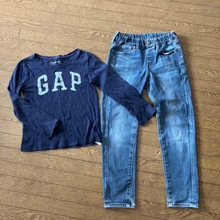 ギャップキッズ(GAP Kids)の【2枚セット】ジーンズ　ロンT 110 120(パンツ/スパッツ)