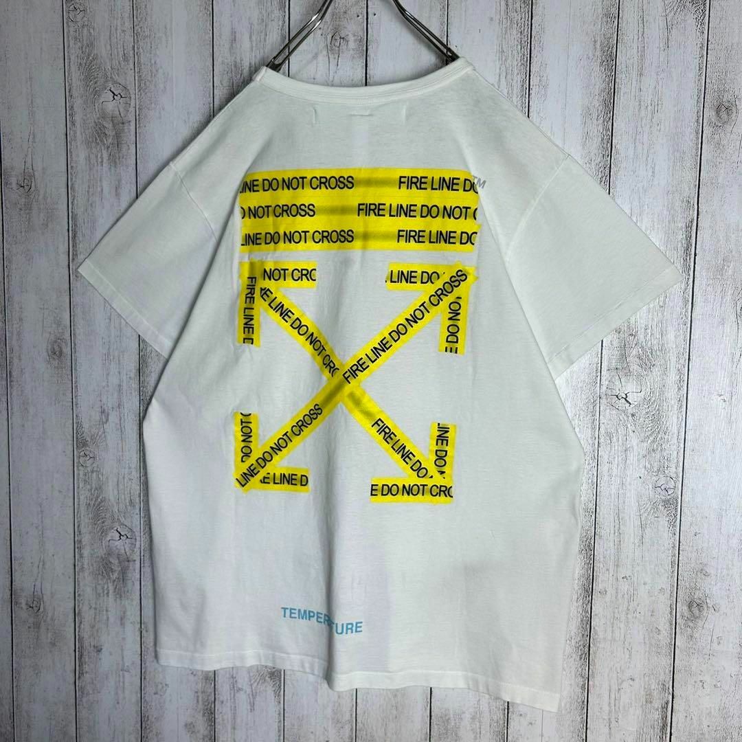 OFF-WHITE(オフホワイト)の【定番ホワイト】オフホワイト☆クロスアロー入りTシャツ テープロゴ 文字ロゴ メンズのトップス(Tシャツ/カットソー(半袖/袖なし))の商品写真