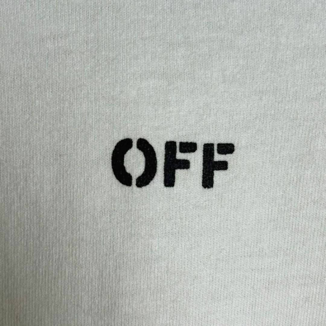 OFF-WHITE(オフホワイト)の【定番ホワイト】オフホワイト☆クロスアロー入りTシャツ テープロゴ 文字ロゴ メンズのトップス(Tシャツ/カットソー(半袖/袖なし))の商品写真