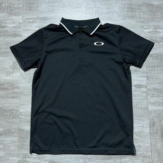オークリー(Oakley)の美品 OAKLEY オークリー ゴルフウェア 半袖ポロシャツ 黒 メンズM(ウエア)