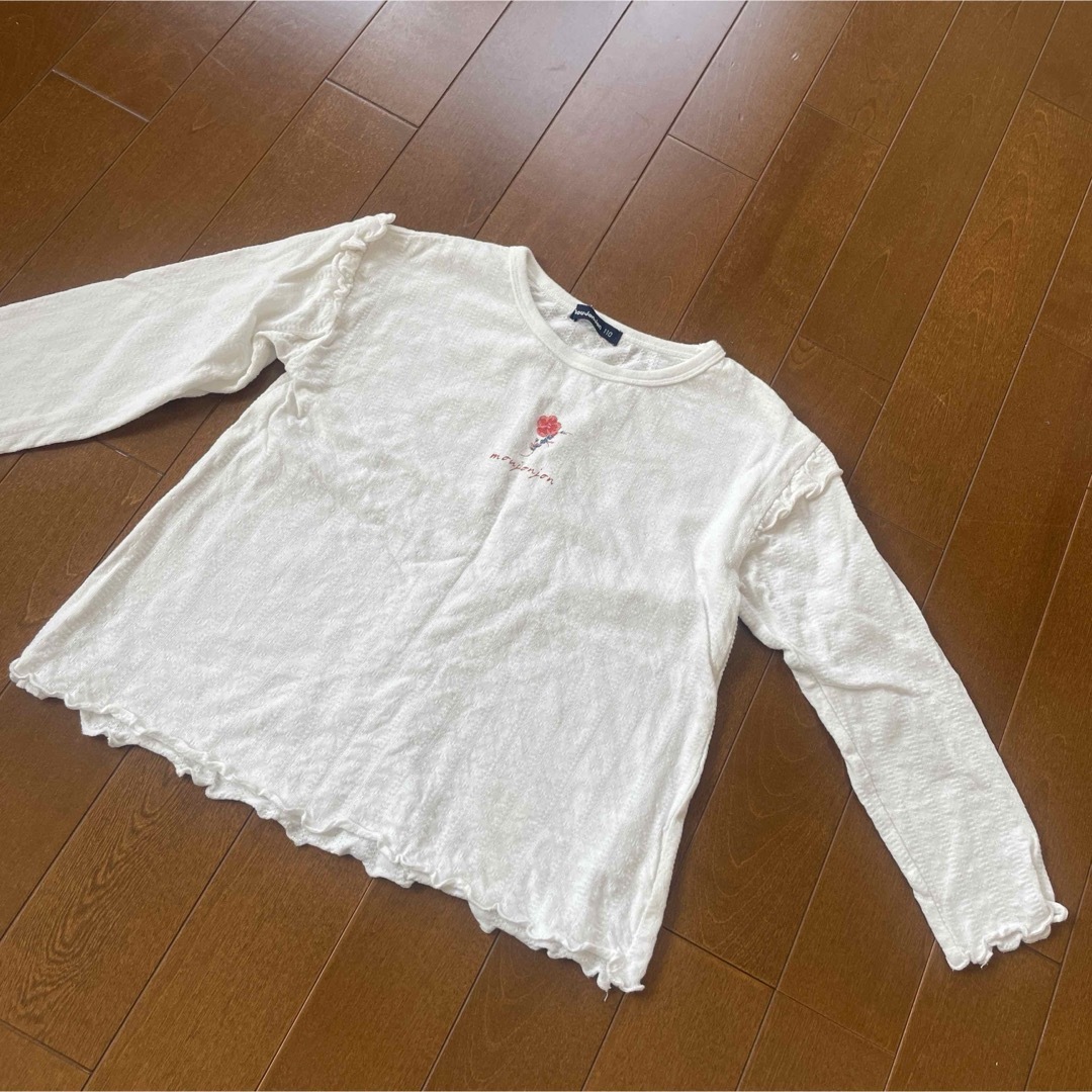 mou jon jon(ムージョンジョン)のムージョンジョン　ホワイトロンT キッズ/ベビー/マタニティのキッズ服女の子用(90cm~)(Tシャツ/カットソー)の商品写真