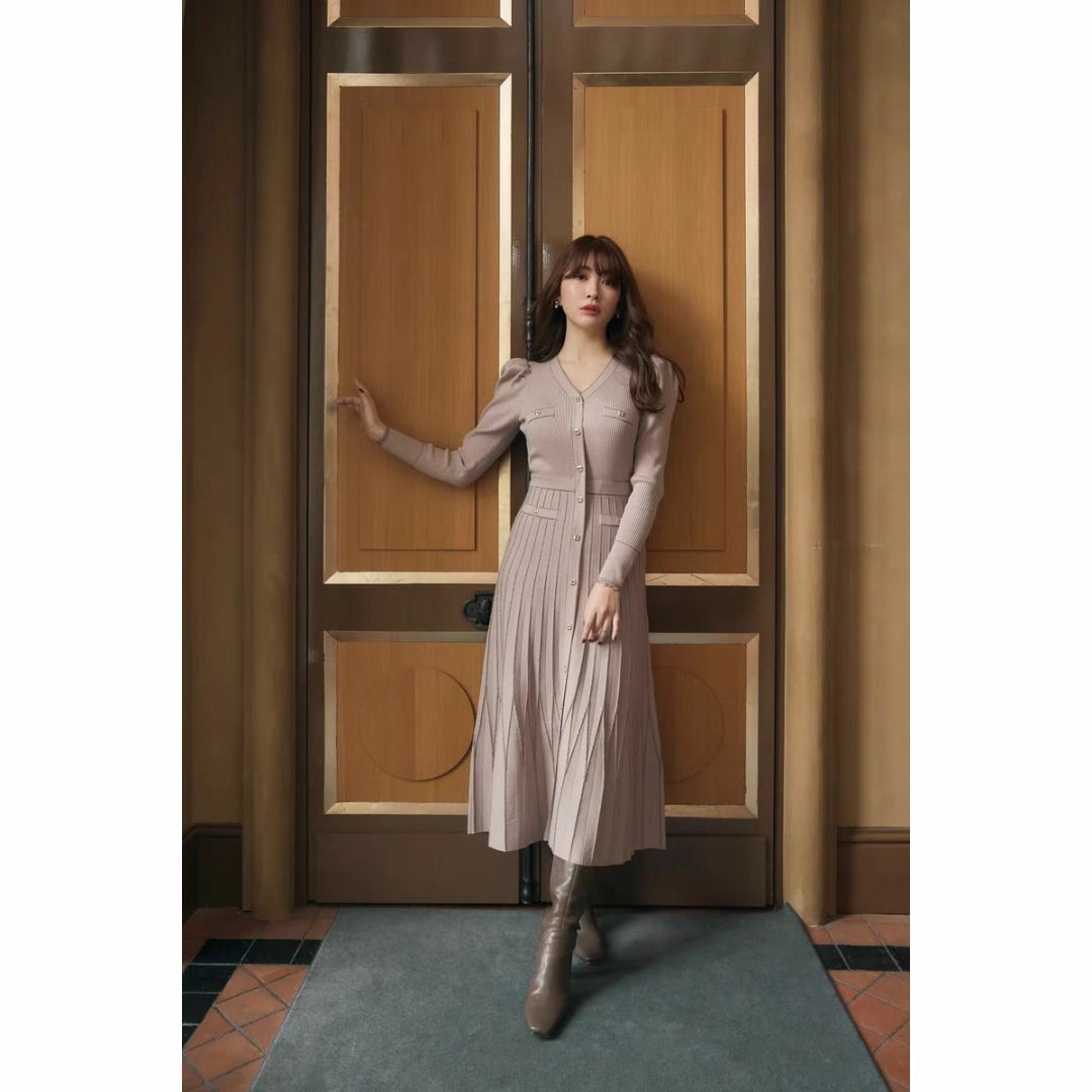 Her lip to(ハーリップトゥ)のハーリップトゥ Suite Room Knit Long Dress ブルー M レディースのワンピース(ロングワンピース/マキシワンピース)の商品写真