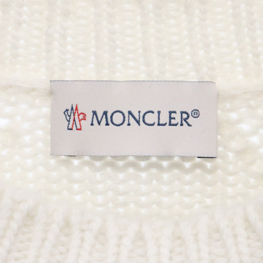 MONCLER(モンクレール)のMONCLER モンクレール 23AW GIROCOLLO TRICOT CREW NECK ロゴパッチクルーネック ニットセーター レディース ホワイト/ブラック I20939C00023 レディースのトップス(ニット/セーター)の商品写真