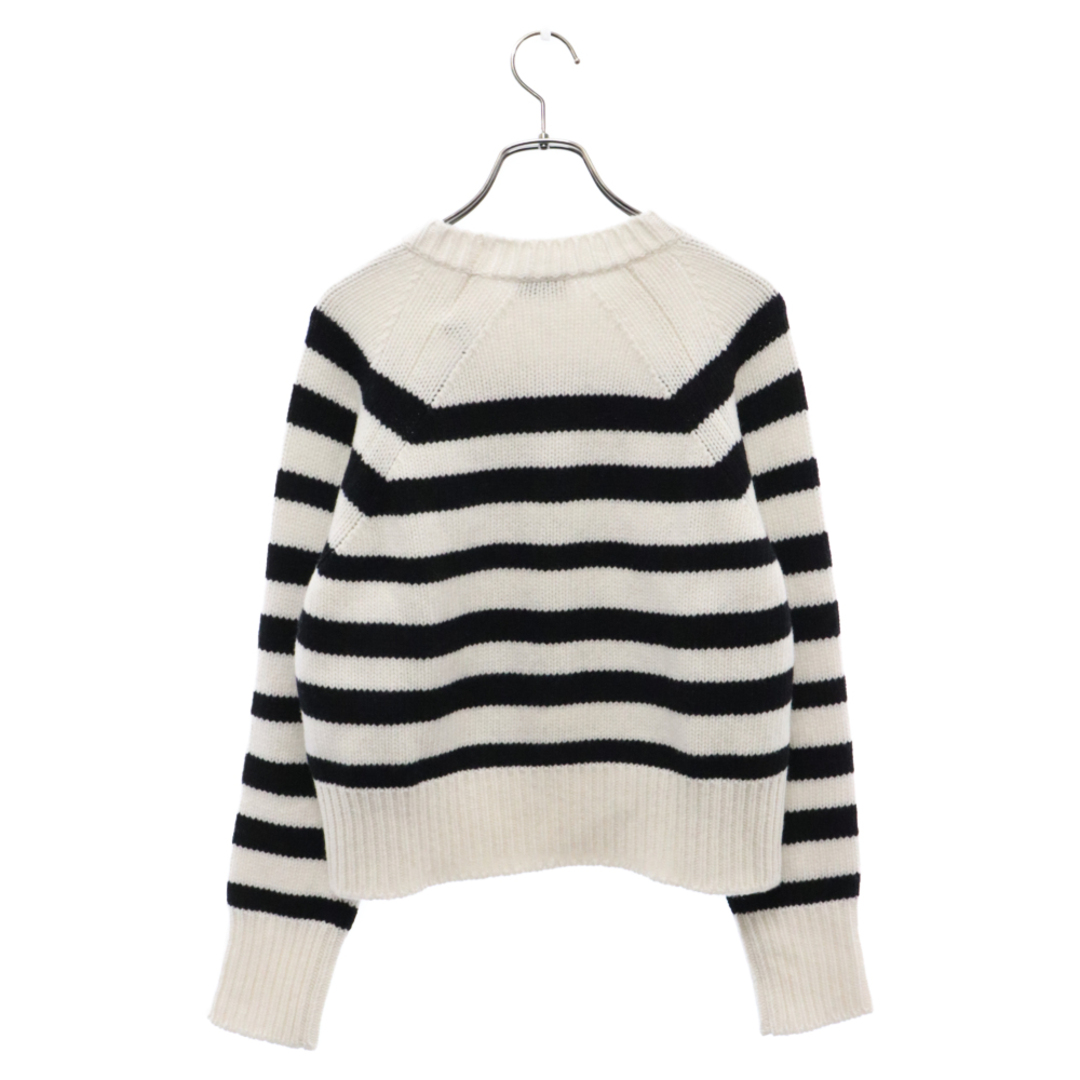 MONCLER(モンクレール)のMONCLER モンクレール 23AW GIROCOLLO TRICOT CREW NECK ロゴパッチクルーネック ニットセーター レディース ホワイト/ブラック I20939C00023 レディースのトップス(ニット/セーター)の商品写真