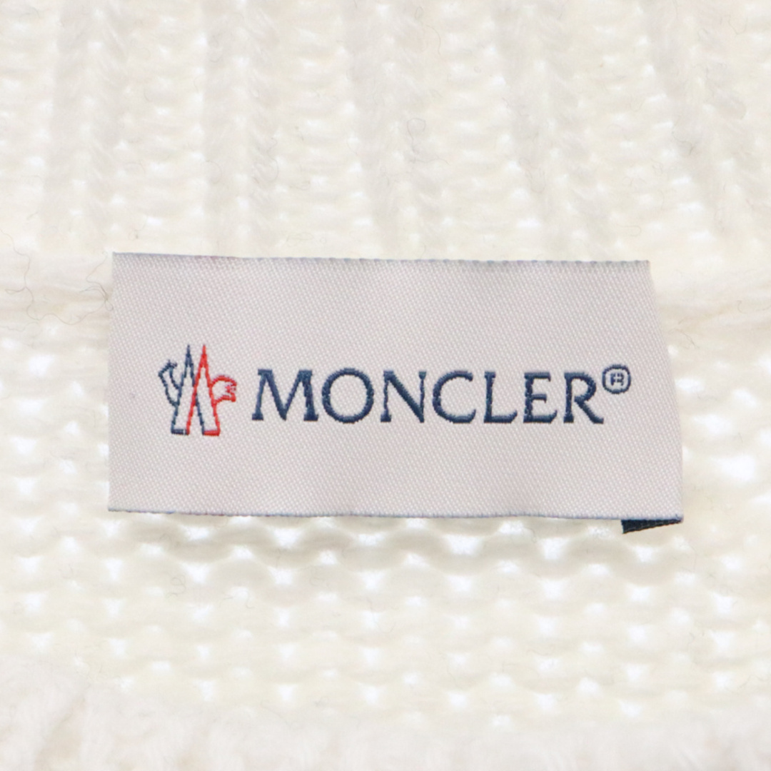 MONCLER(モンクレール)のMONCLER モンクレール 23AW GIROCOLLO TRICOT CREW NECK ロゴパッチクルーネック ニットセーター レディース ホワイト/ブラック I20939C00023 レディースのトップス(ニット/セーター)の商品写真