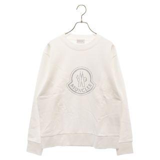 モンクレール(MONCLER)のMONCLER モンクレール 23AW Logo Embellished Sweatshirt ロゴエンブロイダリー クルーネック スウェットシャツ トレーナー ホワイト I20938G00053(スウェット)